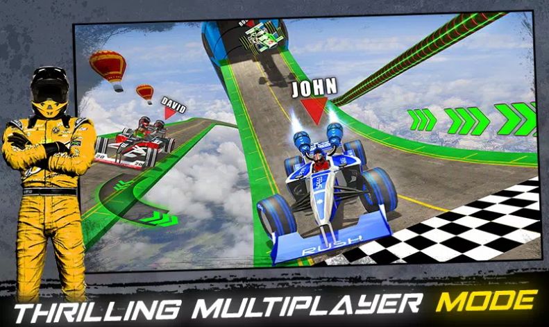 超级英雄汽车大赛(Impossible Formula Jet Car Racing Stunts) v2.0截图2