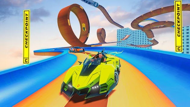 特技汽车竞赛汽车跳跃(Stunt Car Race) v1.0截图1