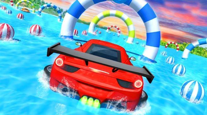 真正的水冲浪车模拟器(Real Water Surfer Car Simulator 3D)截图1