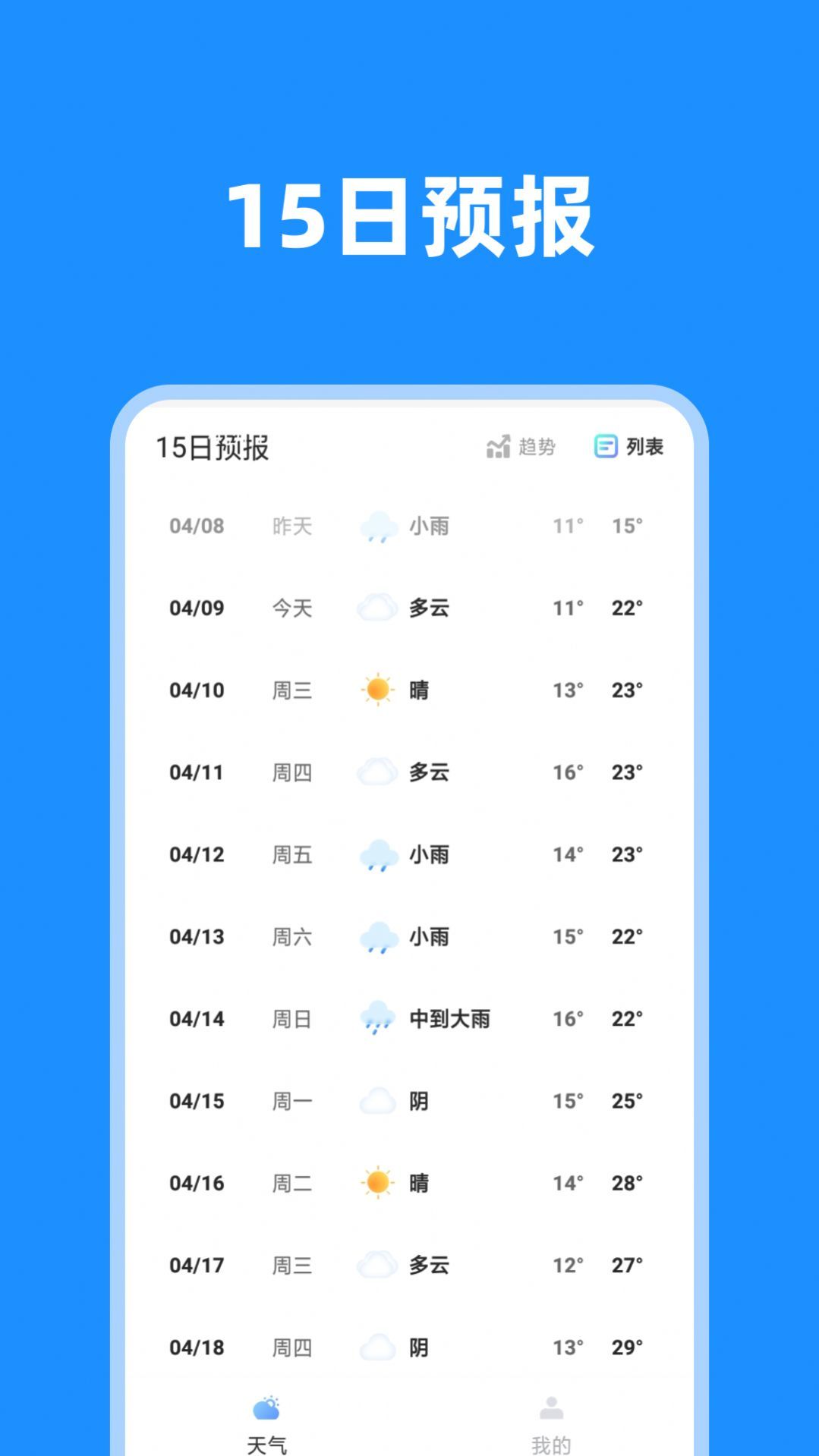 一览天气 v1.0.1截图1